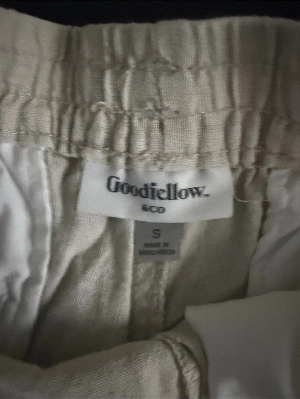 Goodfellow & Co Light Cream Drawstring Linen-Blend Men's Hybrid Shorts